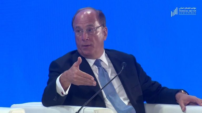 BlackRock CEO Larry Fink says global investors are doubling down on the U.S. economy