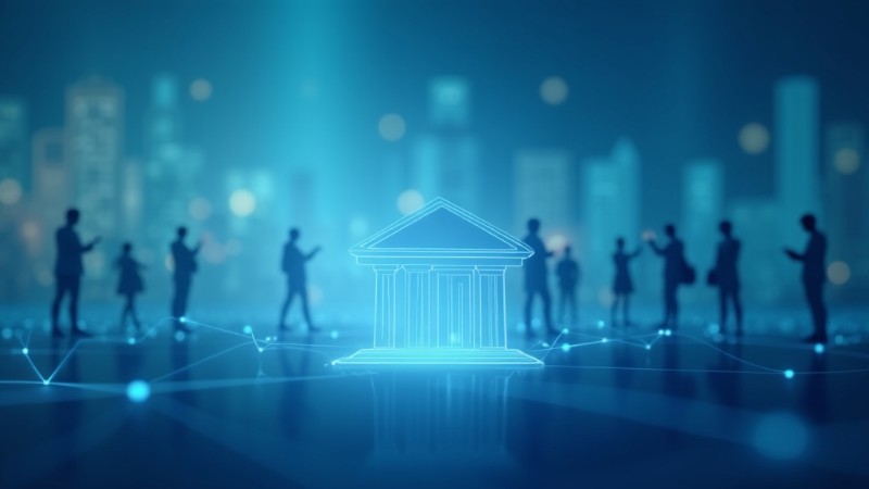 Banking's invisible evolution: AI and embedded finance reshaping the future, Concept art for illustrative purpose, tags: gulf - Monok